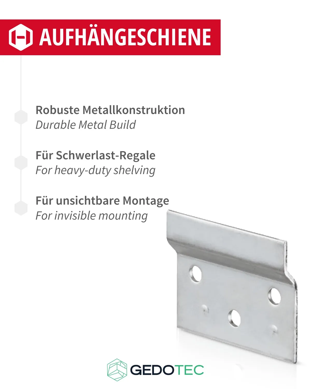 Gedotec guida sospensione pensili 6 pezzi 60 mm zincato