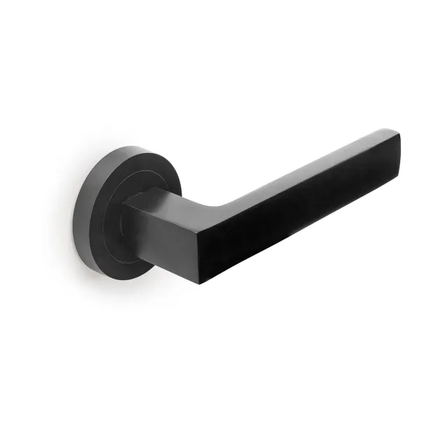 Emuca maniglie porta interna quadrate rosetta nere coppia