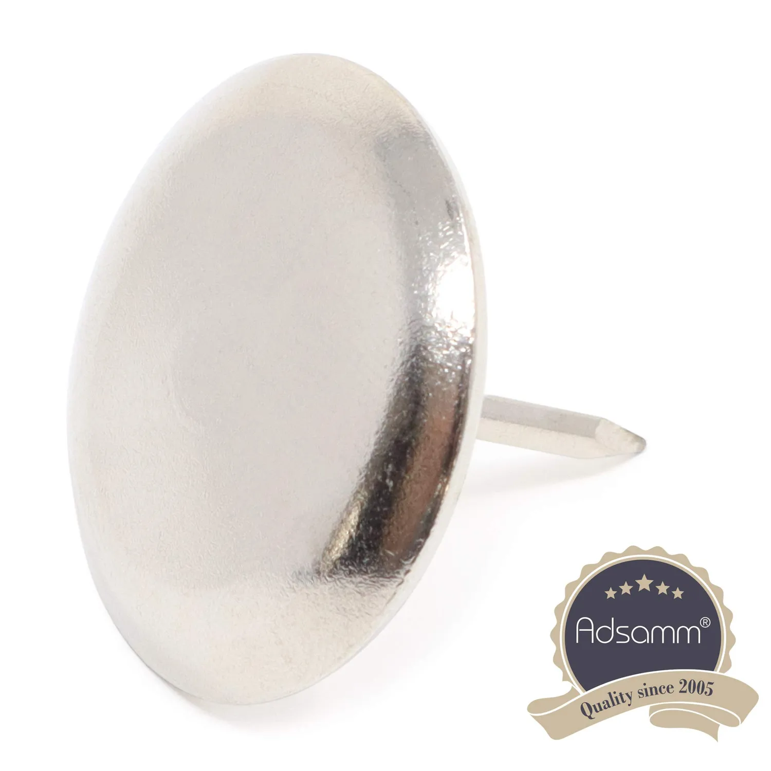 Adsamm scivoli metallo con chiodo argento 35 mm 16 pezzi
