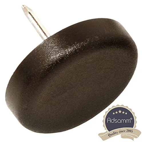 Adsamm PG-N-BR-25-16 Pattini Plastica Ø25 mm Marrone 16 pz