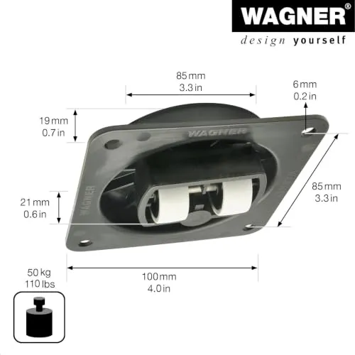 Wagner Mini Max RO7087 rotella a scomparsa nera 1 pz 50 kg
