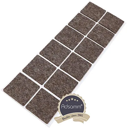 Adsamm feltrini lana 40x40 mm marroni 12 pezzi 3 mm