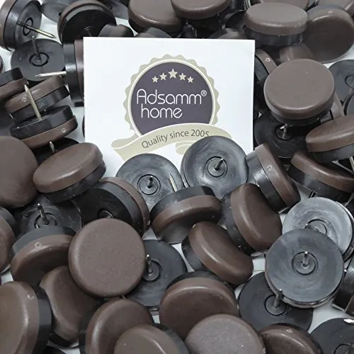 Adsamm pattini plastica con chiodo 30 mm marroni 100 pezzi scorrevoli