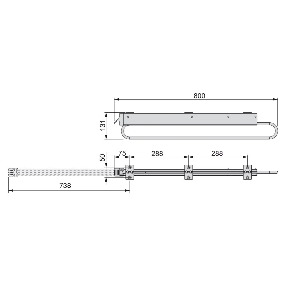 Emuca appendiabiti estraibile armadio 800 mm grigio