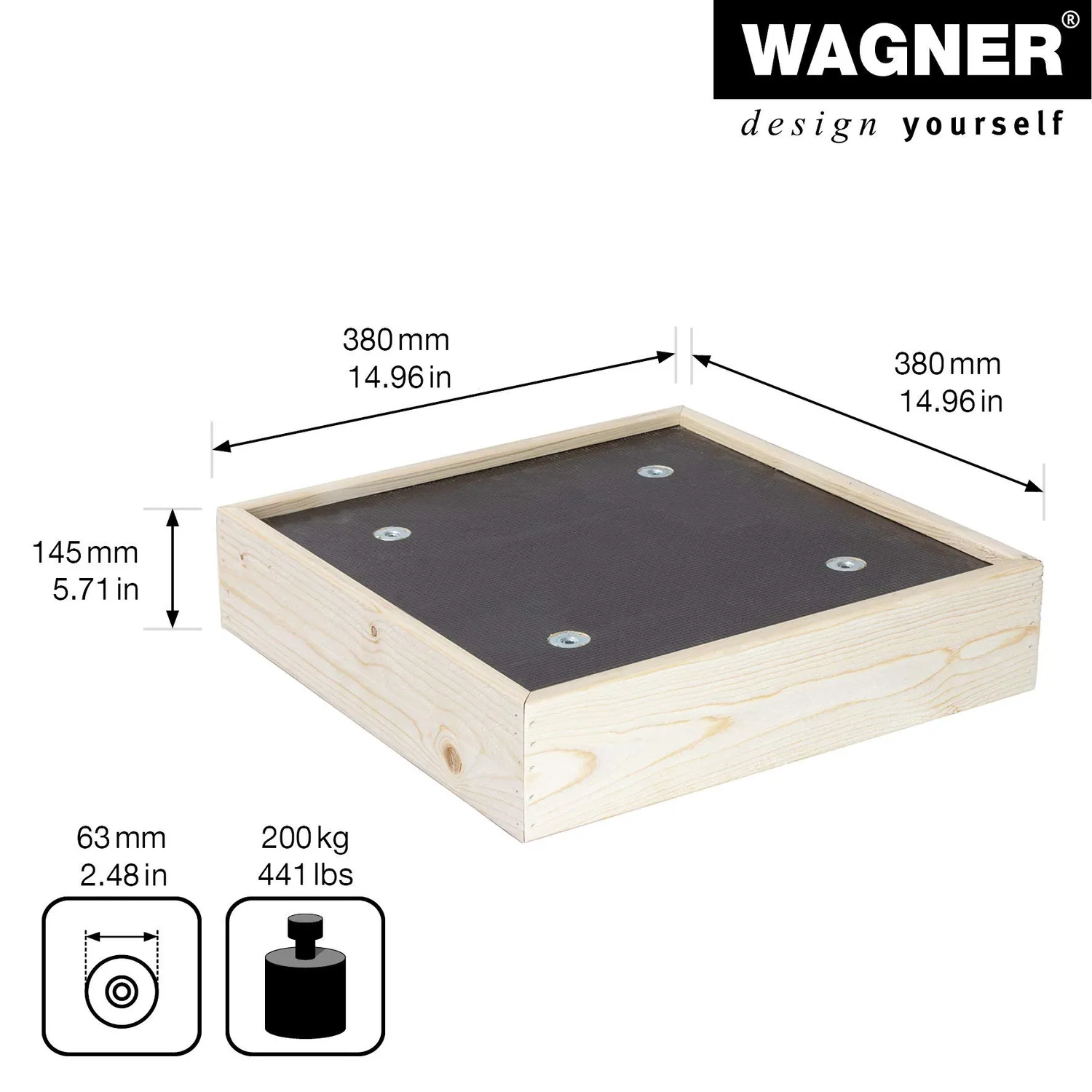 Wagner Maxigrip Carrello Piante 38 cm Legno 200 kg