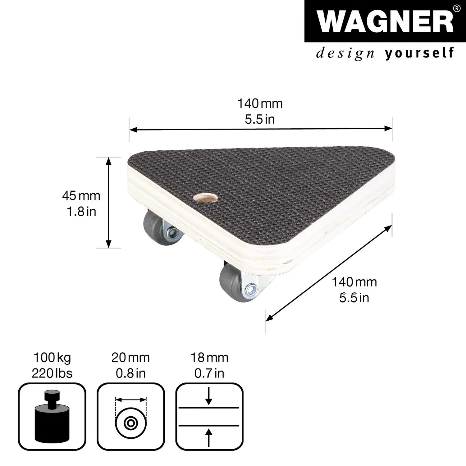 Wagner FSC carrello trasporto triangolare 100 kg