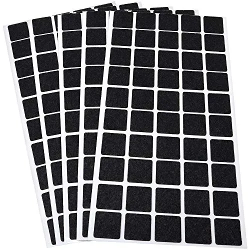 Adsamm Feltrini Autoadesivi 20x20 mm Quadrati Neri 250 pz Ultrasottili