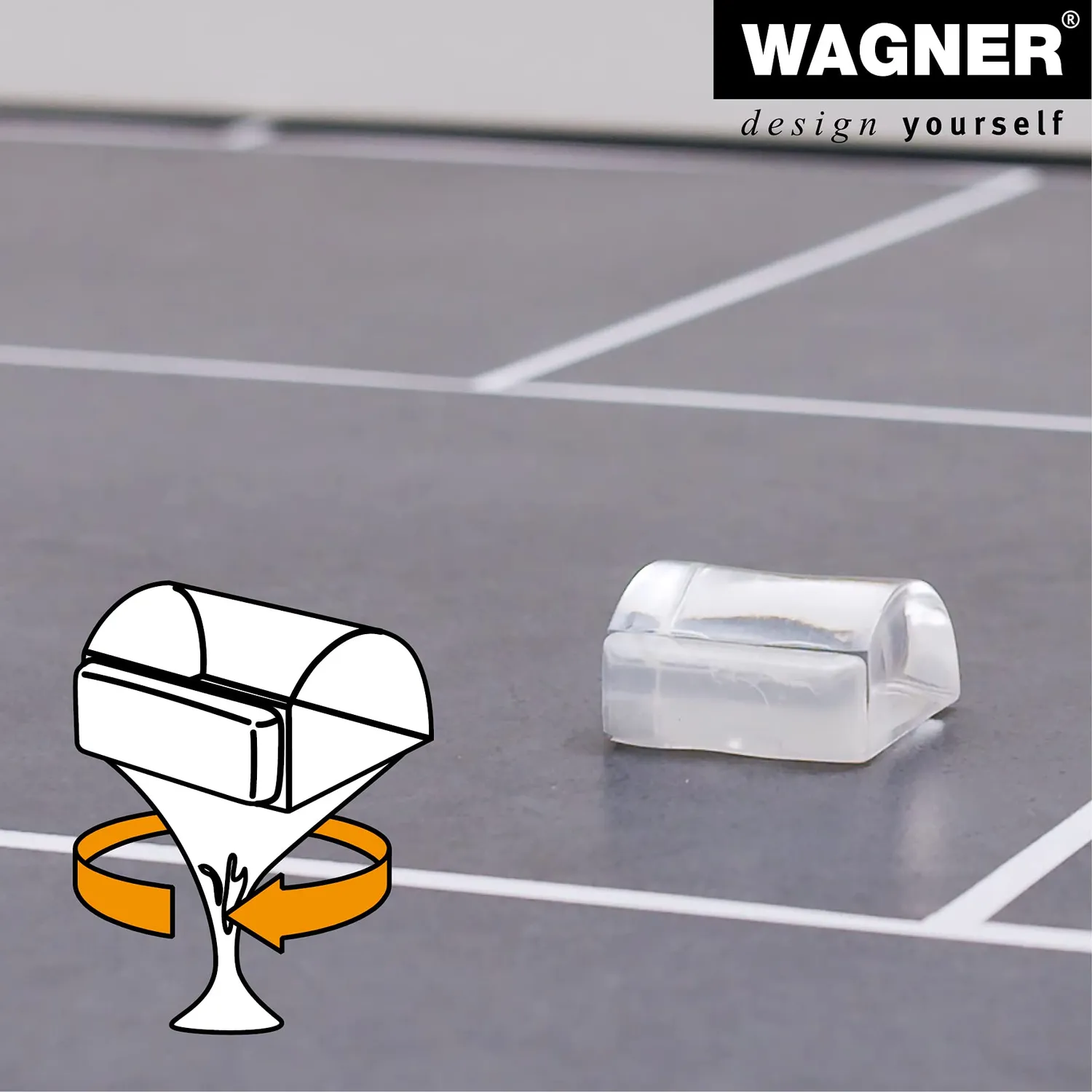 Wagner Clear fermaporta pavimento adesivo 38x34x20 mm gomma