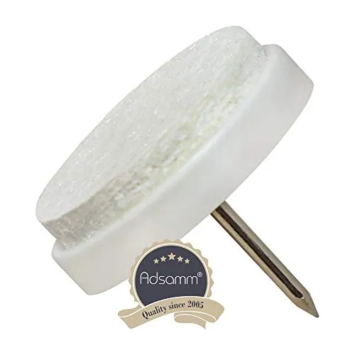 Adsamm Feltrini con Chiodo Bianchi 24 mm 32 Pezzi Feltro