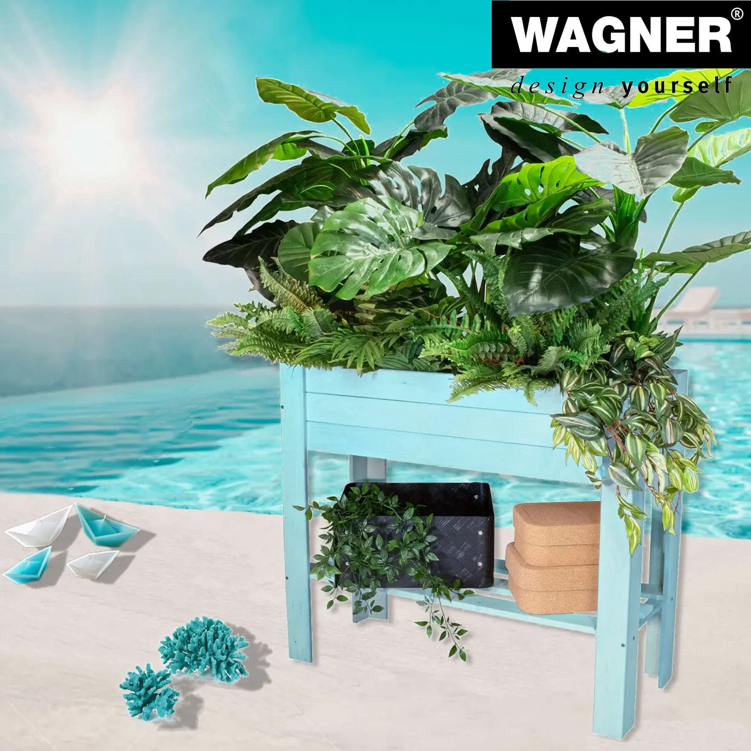 Wagner GreenFamily GreenBOX Light aiuola rialzata aqua 70x83 cm