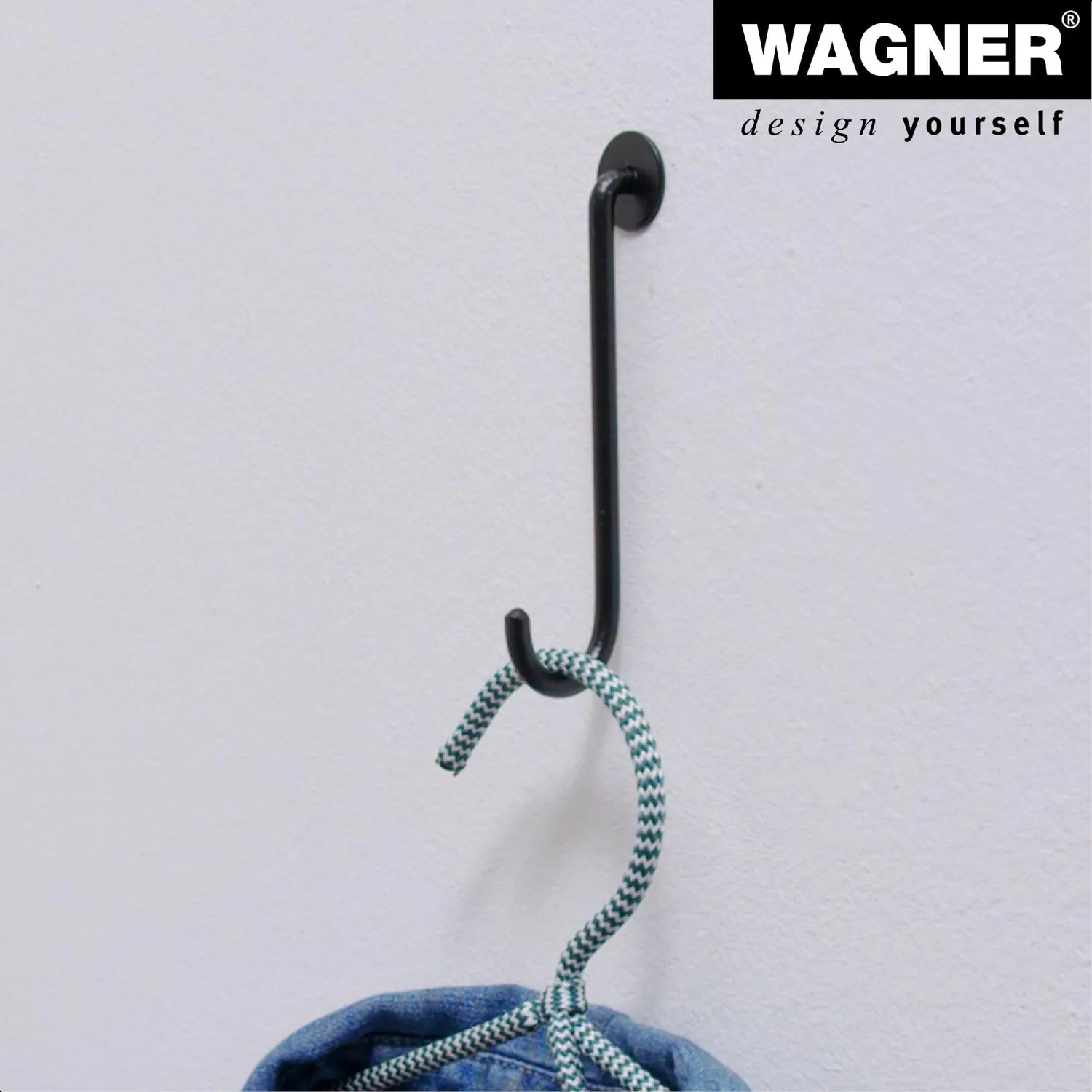 Wagner hooks4home Retrò gancio a muro 115x35 mm nero opaco