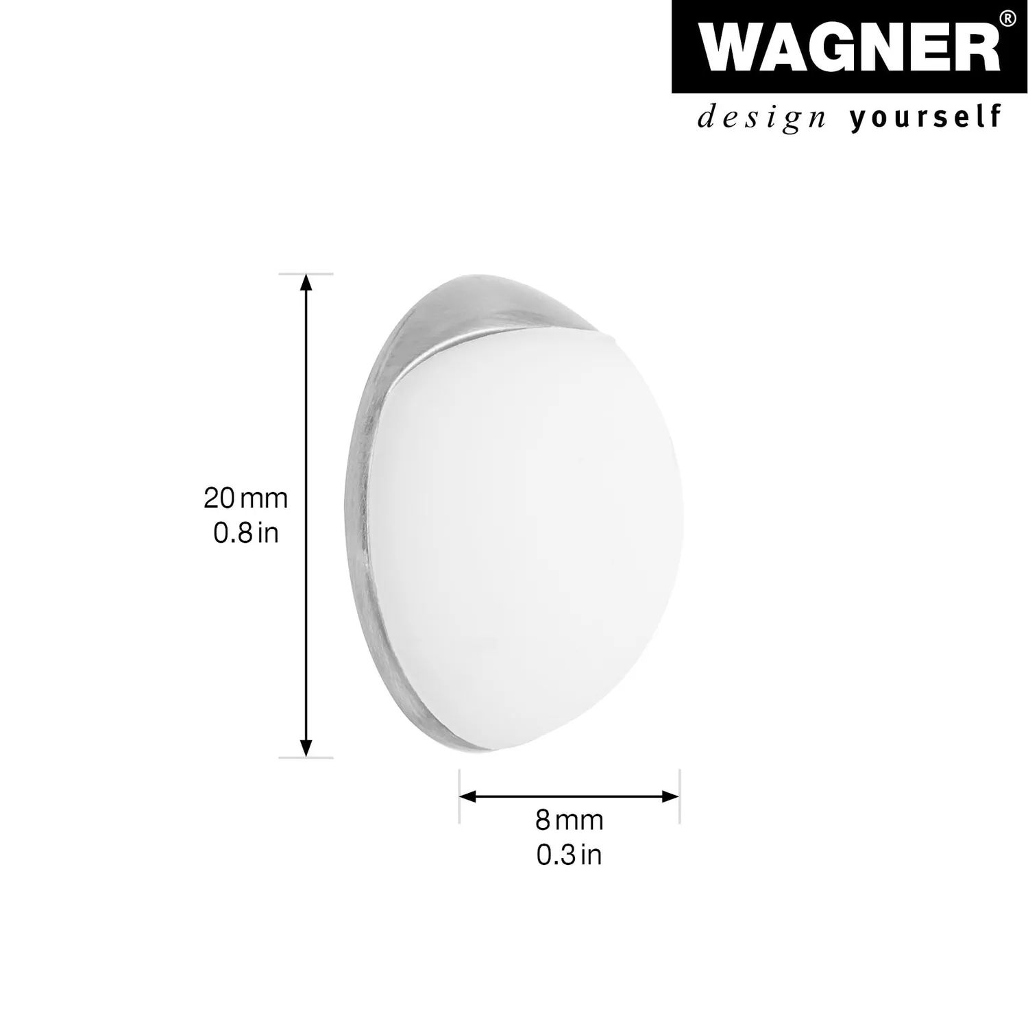 Wagner 15512202 fermaporta muro Ø20x8 set 2 pz zinco bianco