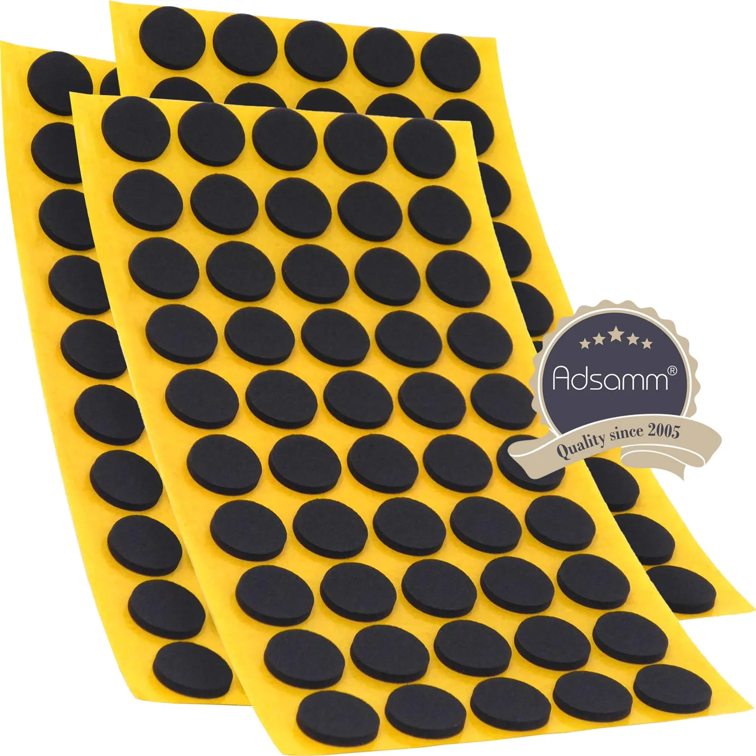 Adsamm Gommini Antiscivolo Tondi Ø 16 mm Nero 150 pz Gomma EPDM