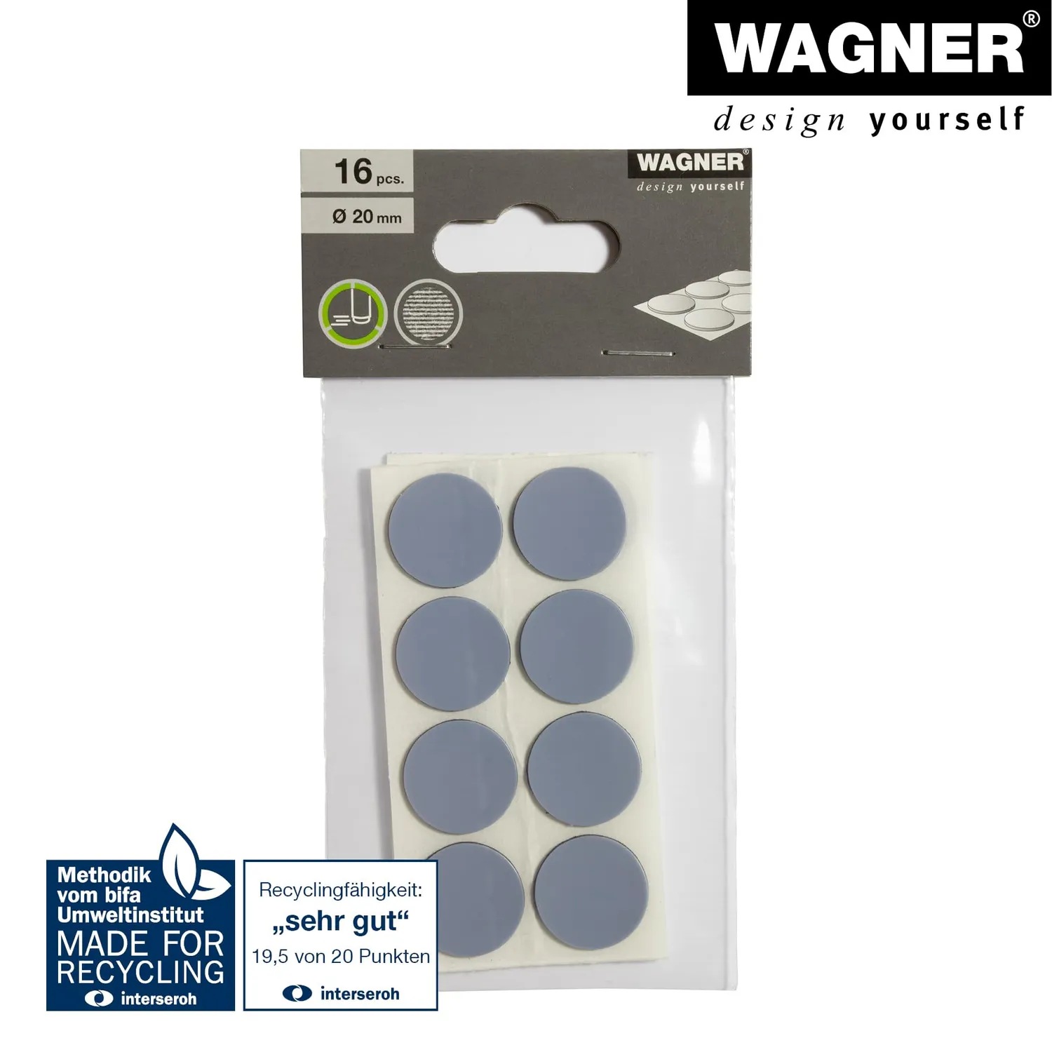 Wagner EH 1120 pattini PTFE adesivi 16 pezzi Ø20 mm scorrevoli