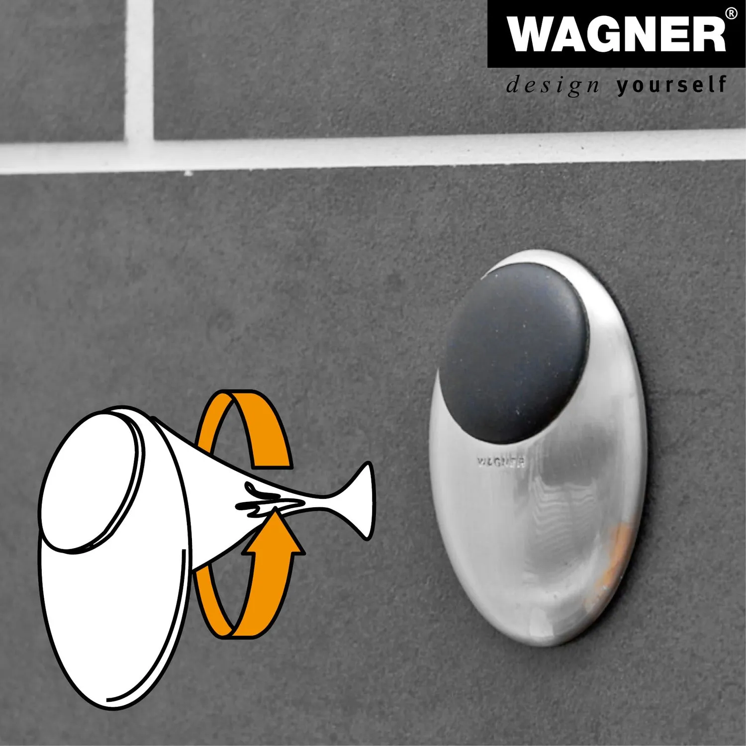 Wagner Uovo 15513511 fermaporta muro Ø59 zinco inox
