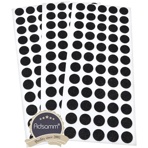 Adsamm feltrini ultrasottili Ø 14 mm neri 180 pezzi da 1,5 mm