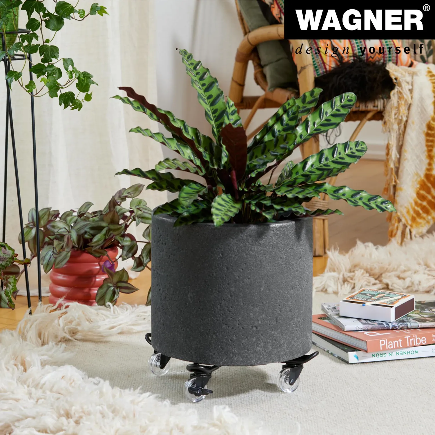 WAGNER Draht 20096101 sottovaso ruote Ø33 cm 60 kg nero