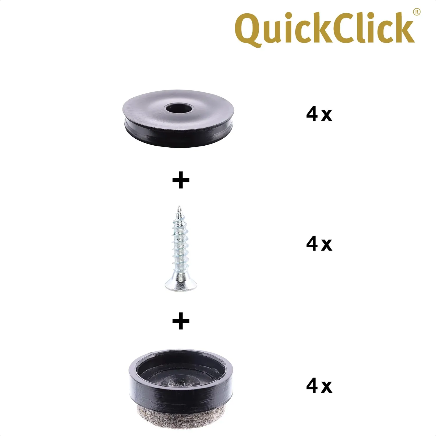 WAGNER QuickClick 15808300 feltrini 4 pz Ø 17 mm feltro lana