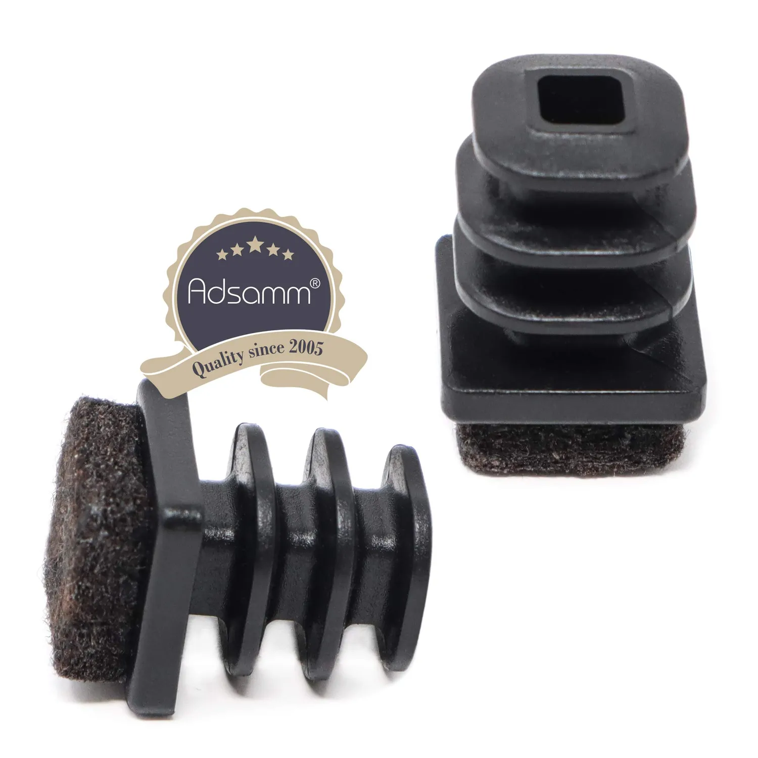 Adsamm puntali alettati con feltro quadrati 11-13 mm neri 100 pezzi