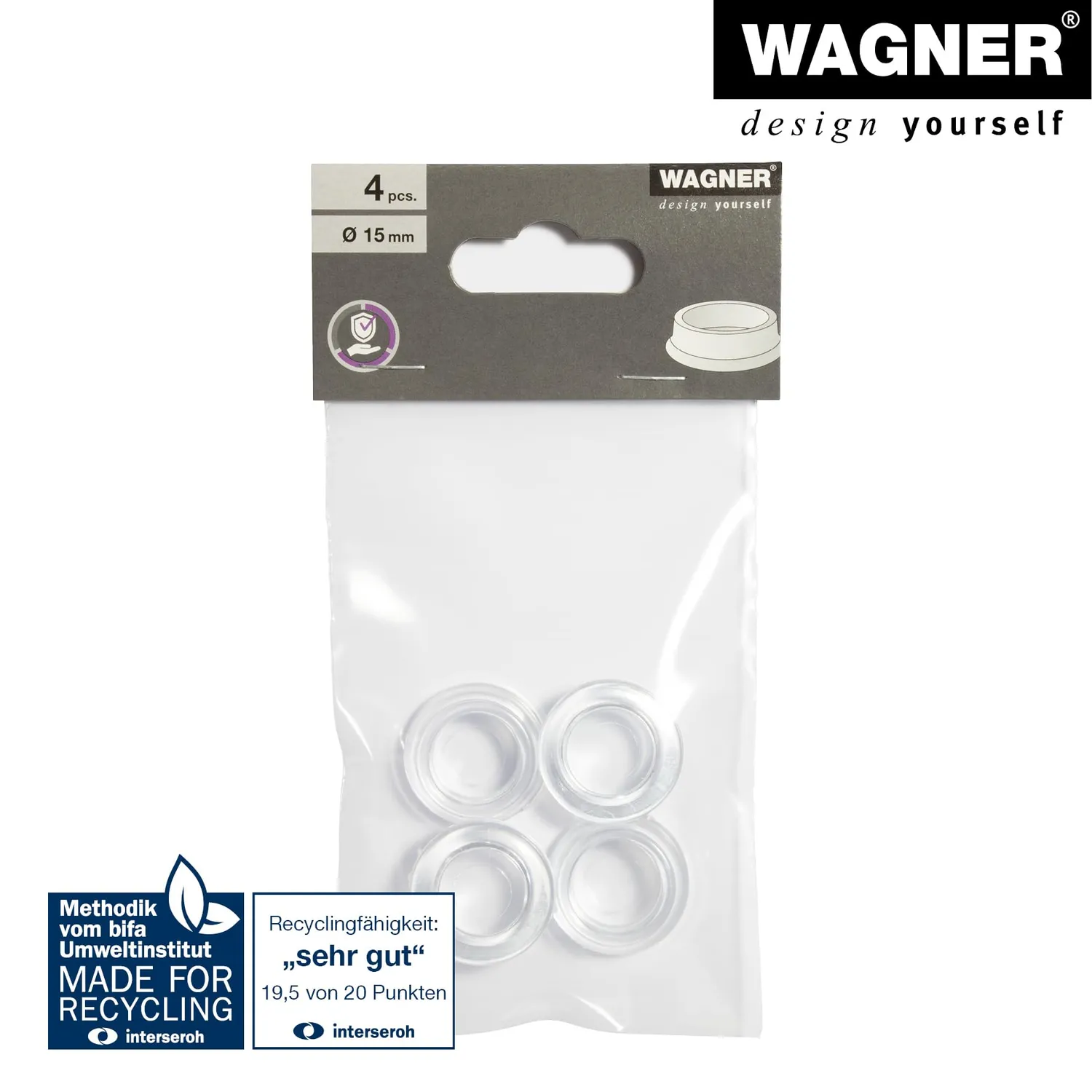 Wagner EH 0415 sottobicchieri trasparenti 4 pezzi