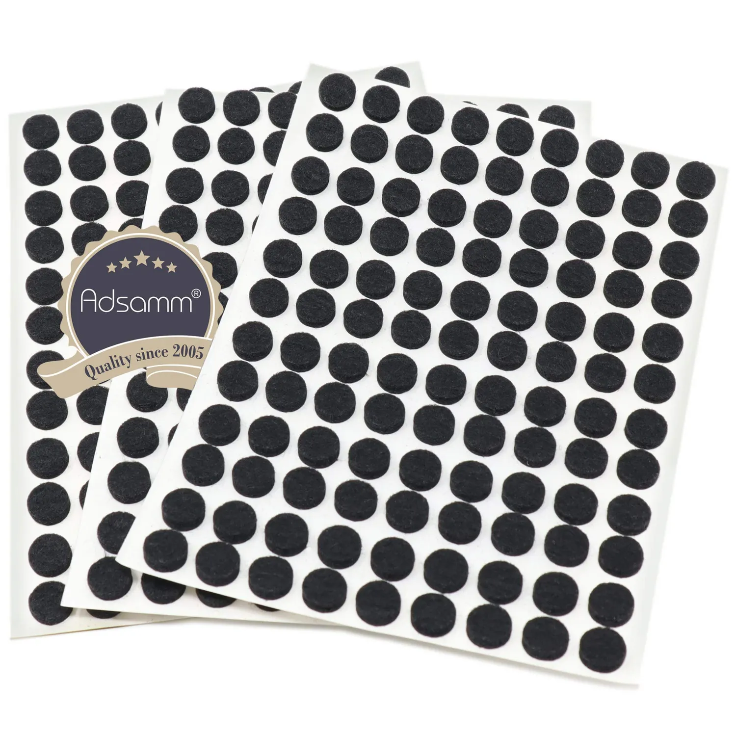 Adsamm Feltrini Autoadesivi Tondi Ø10 mm Neri 324 pz Antirumore