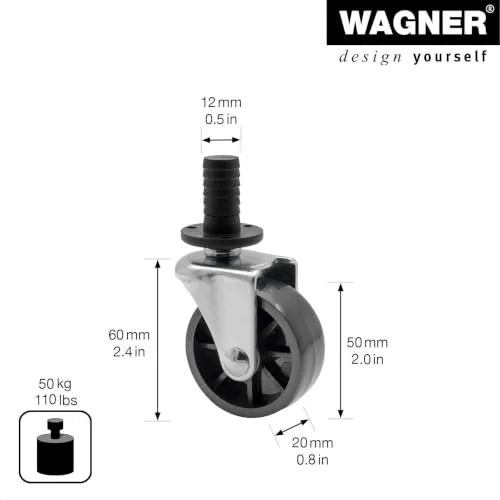 Wagner 01908901 rotella perno 50 mm grigia singola
