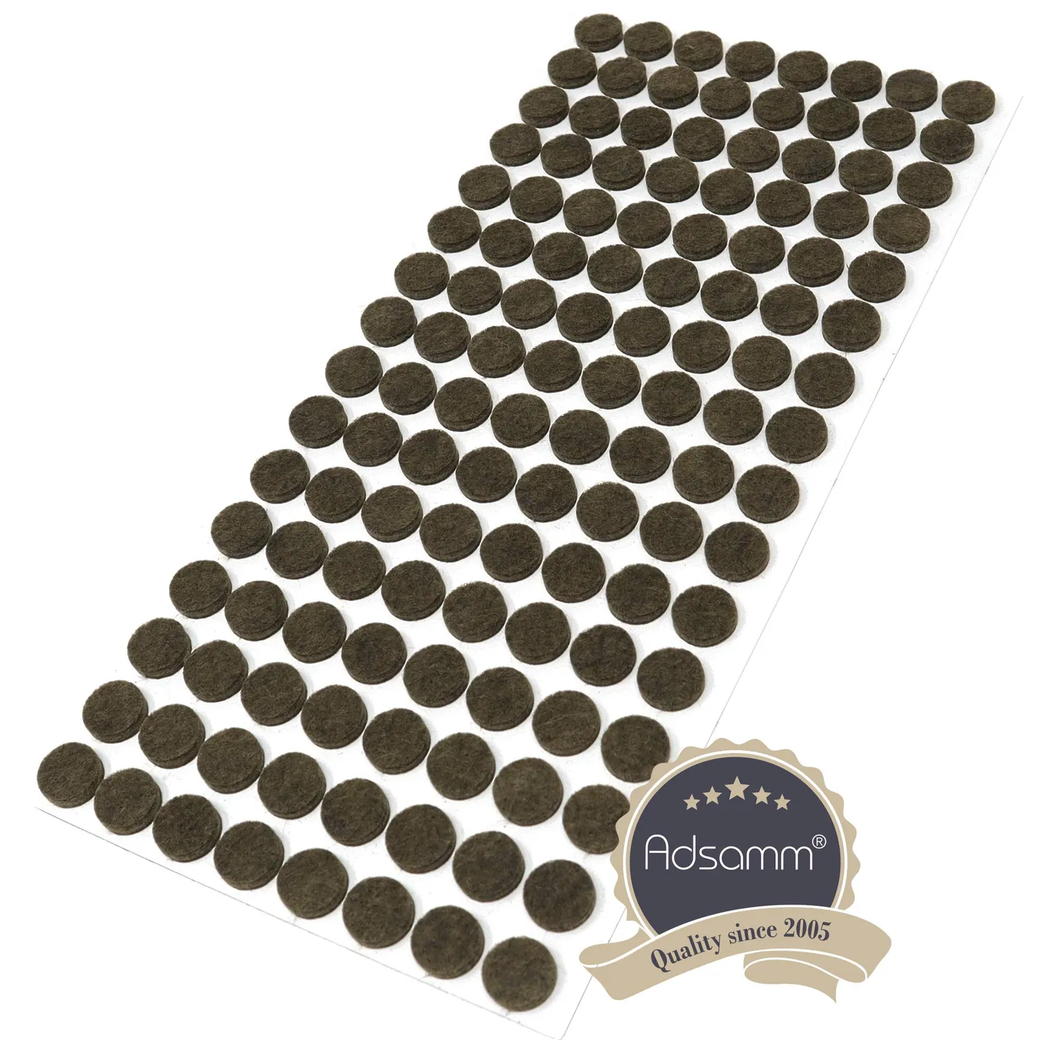 Adsamm Feltrini adesivi marroni Ø 12 mm 128 pezzi 3,5 mm