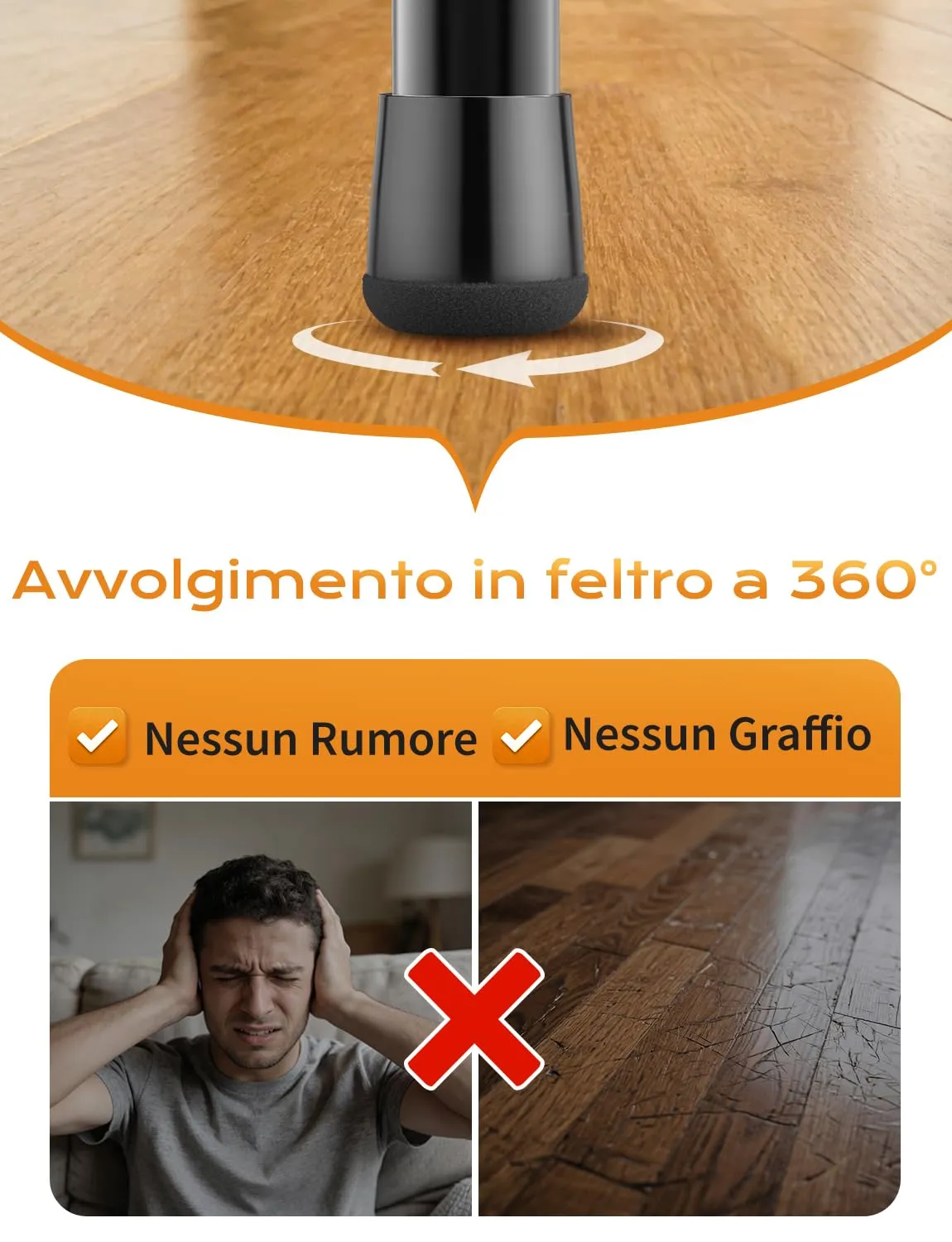 Meldel Gommini Sedie XS Nero Silicone 24 pz 15-20 mm