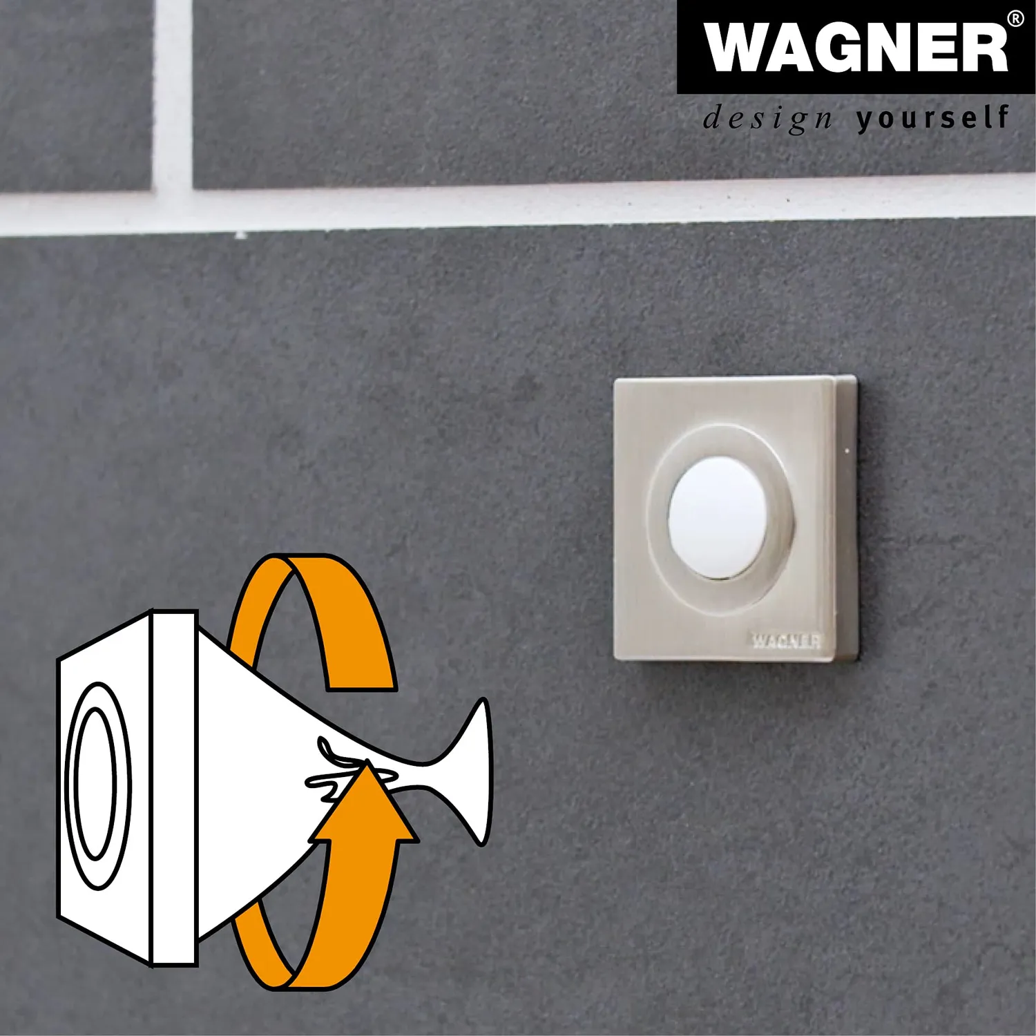 Wagner fermaporta muro 30x30x9 mm zinco gomma bianca