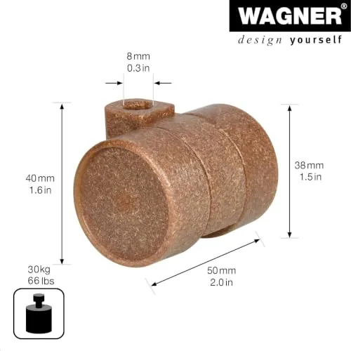 Wagner Design 01020301 rotella mobili marrone melange 1 pz portata 50 kg