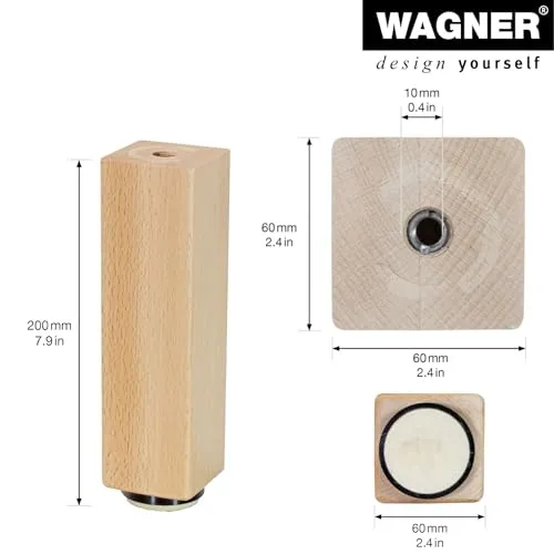 Wagner Design ST 7824 gamba mobile legno faggio 200 mm
