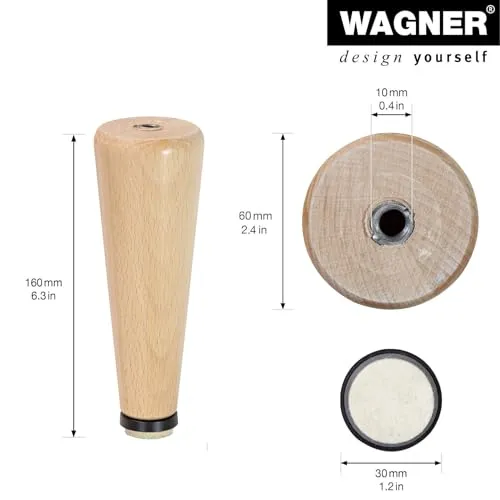 Wagner Design ST 7514 gamba legno 160 mm faggio 1 pezzo
