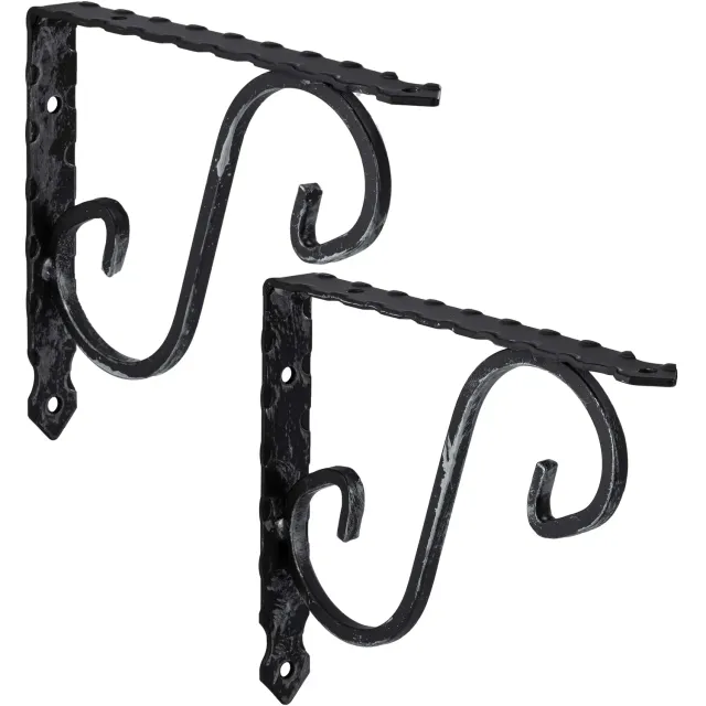 Gedotec Luzifer staffe mensola acciaio nero 150 mm 2 pezzi