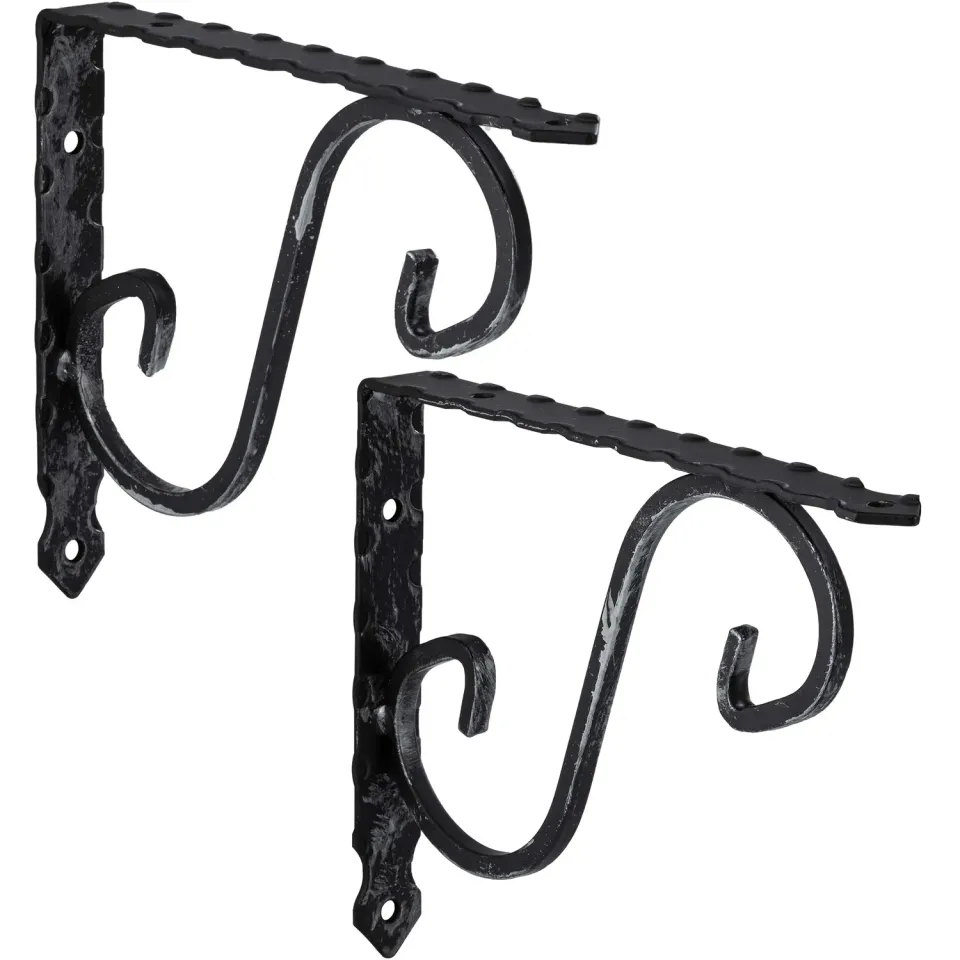 Gedotec Luzifer staffe mensola acciaio nero 150 mm 2 pezzi