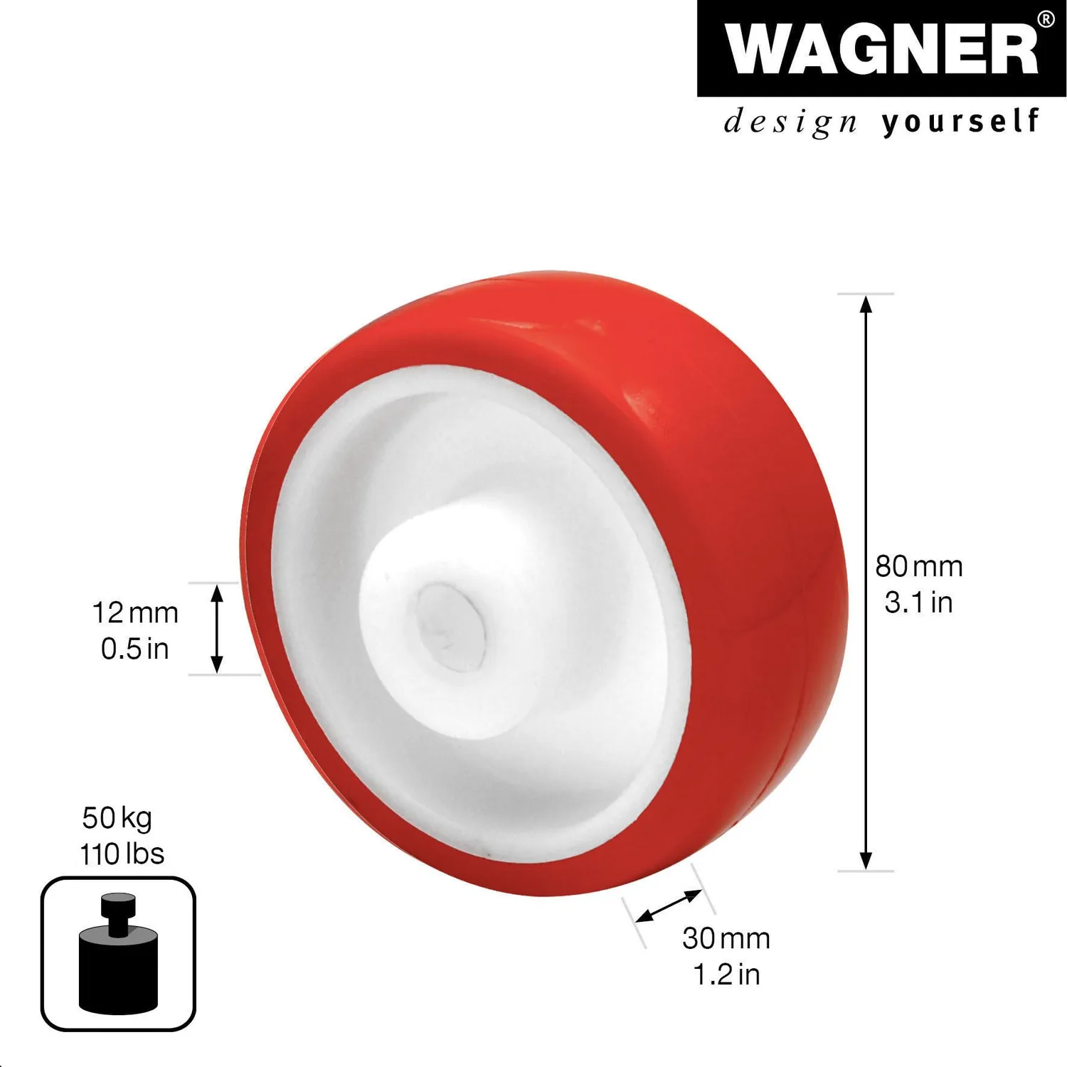 Wagner 04988001 ruota ricambio morbida 80 mm x1