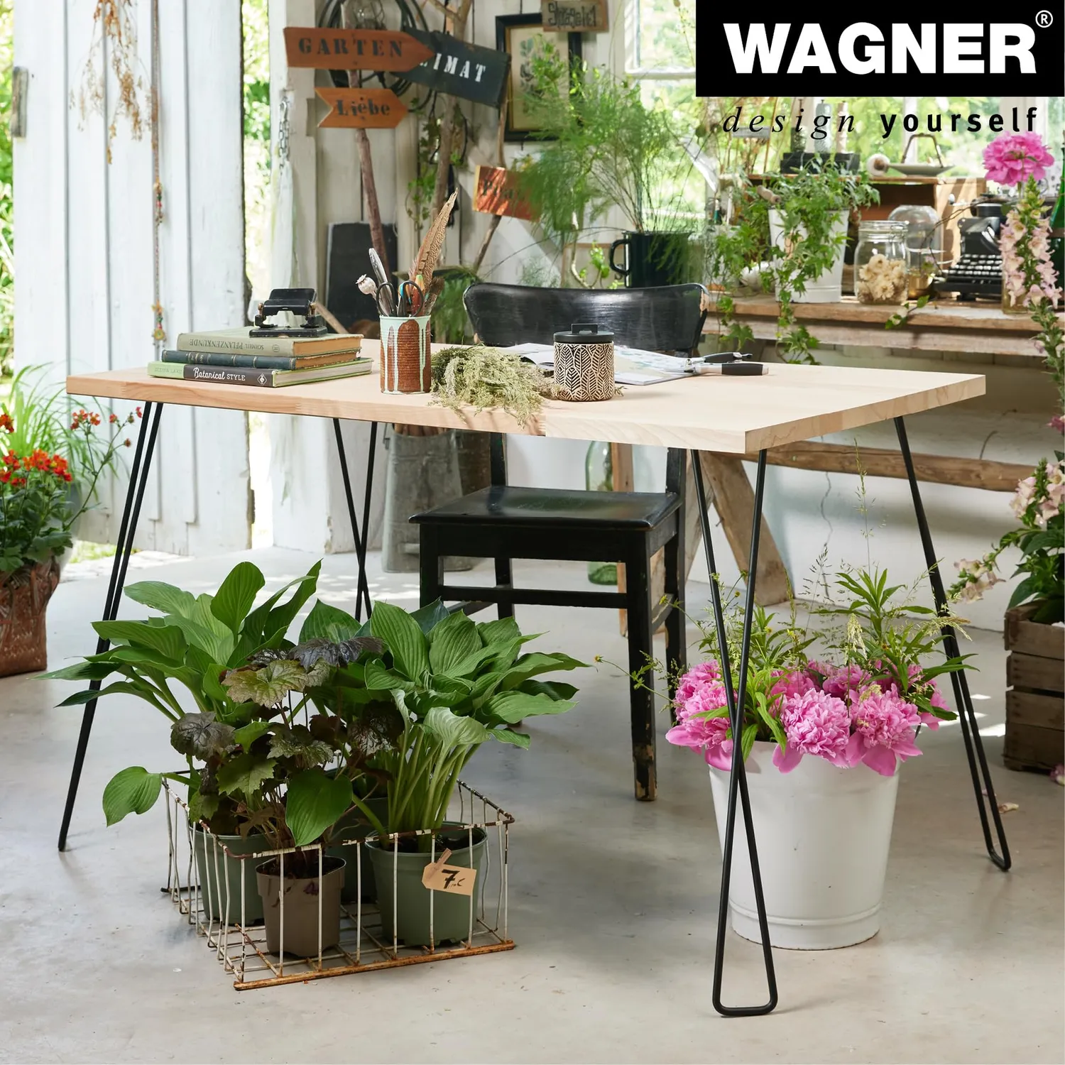 Wagner Hairpin Leg Twist ST 8371 gamba 71 cm nera