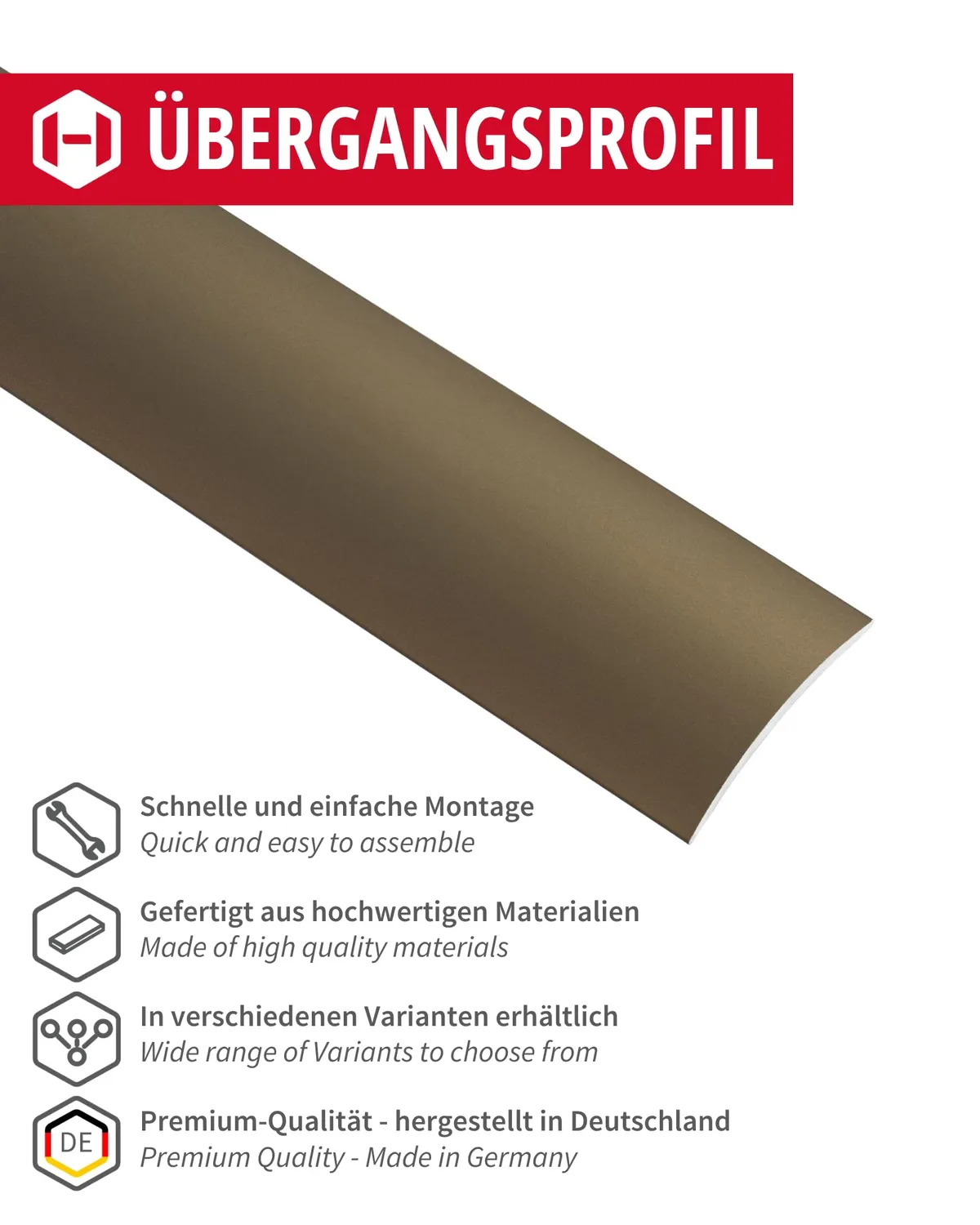 Gedotec Profilo Transizione Autoadesivo Bronzo 30x1000 mm
