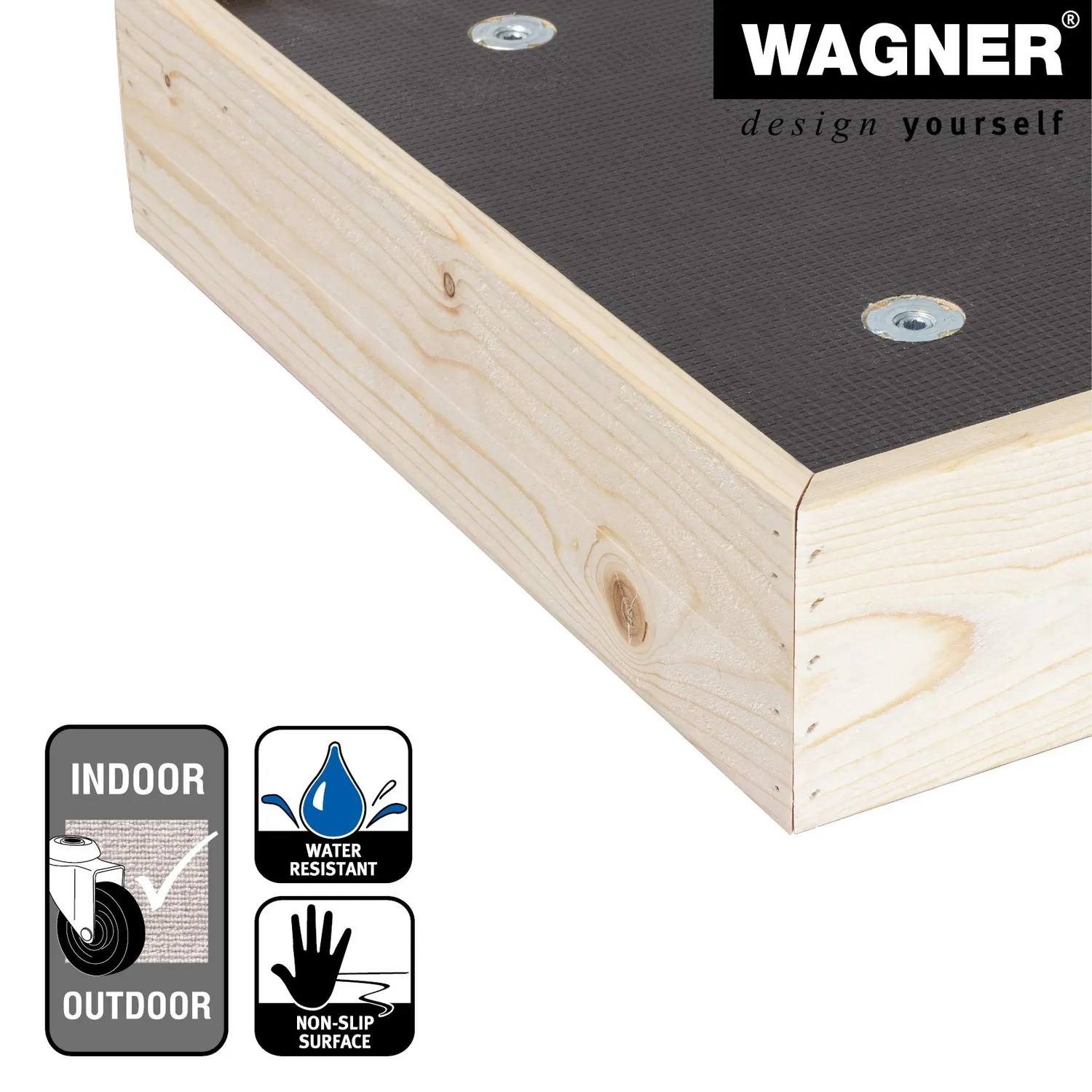 Wagner Maxigrip Carrello Piante 38 cm Legno 200 kg