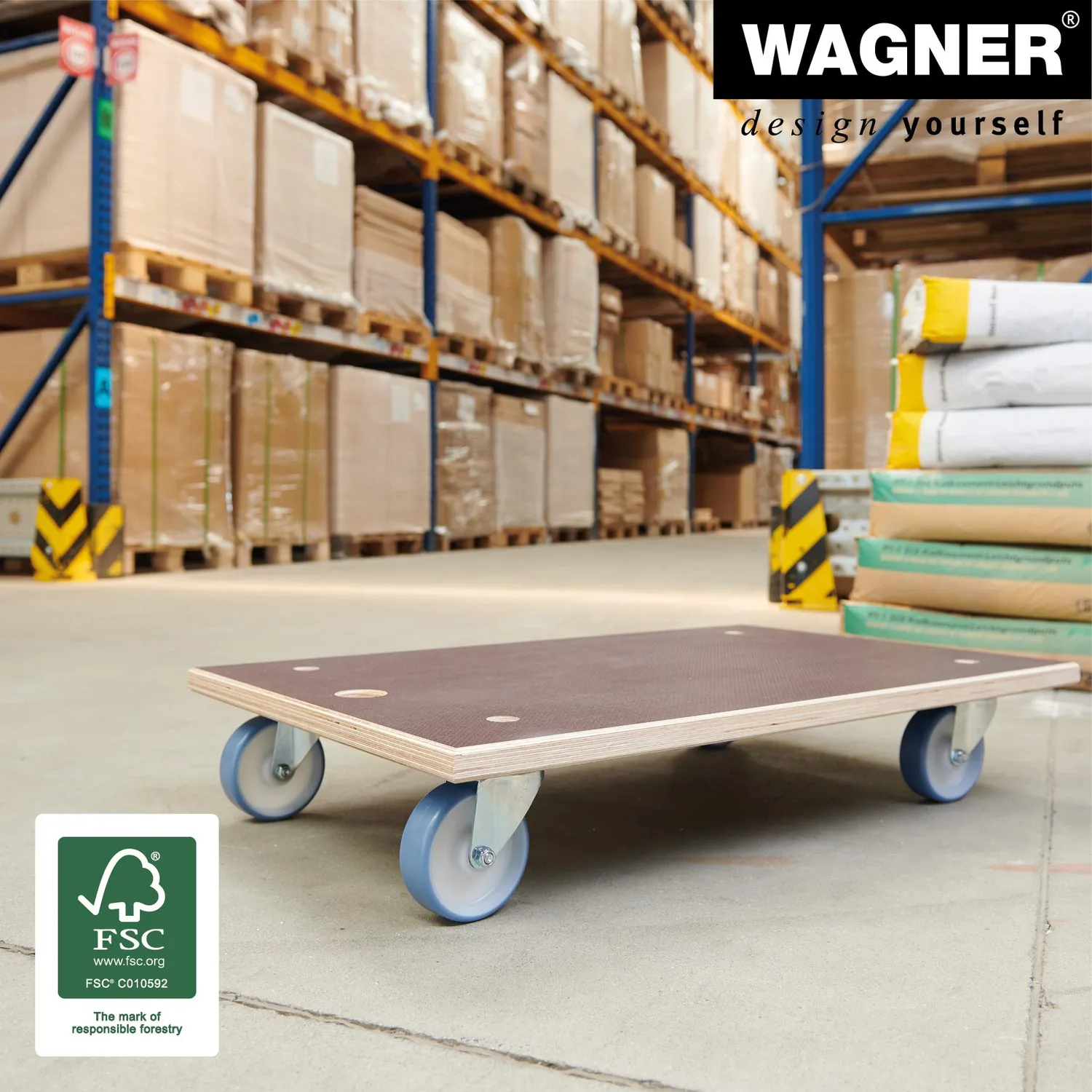 Wagner MM 1146 Carrello Trasporto 78x49 cm 500 kg MaxiGrip