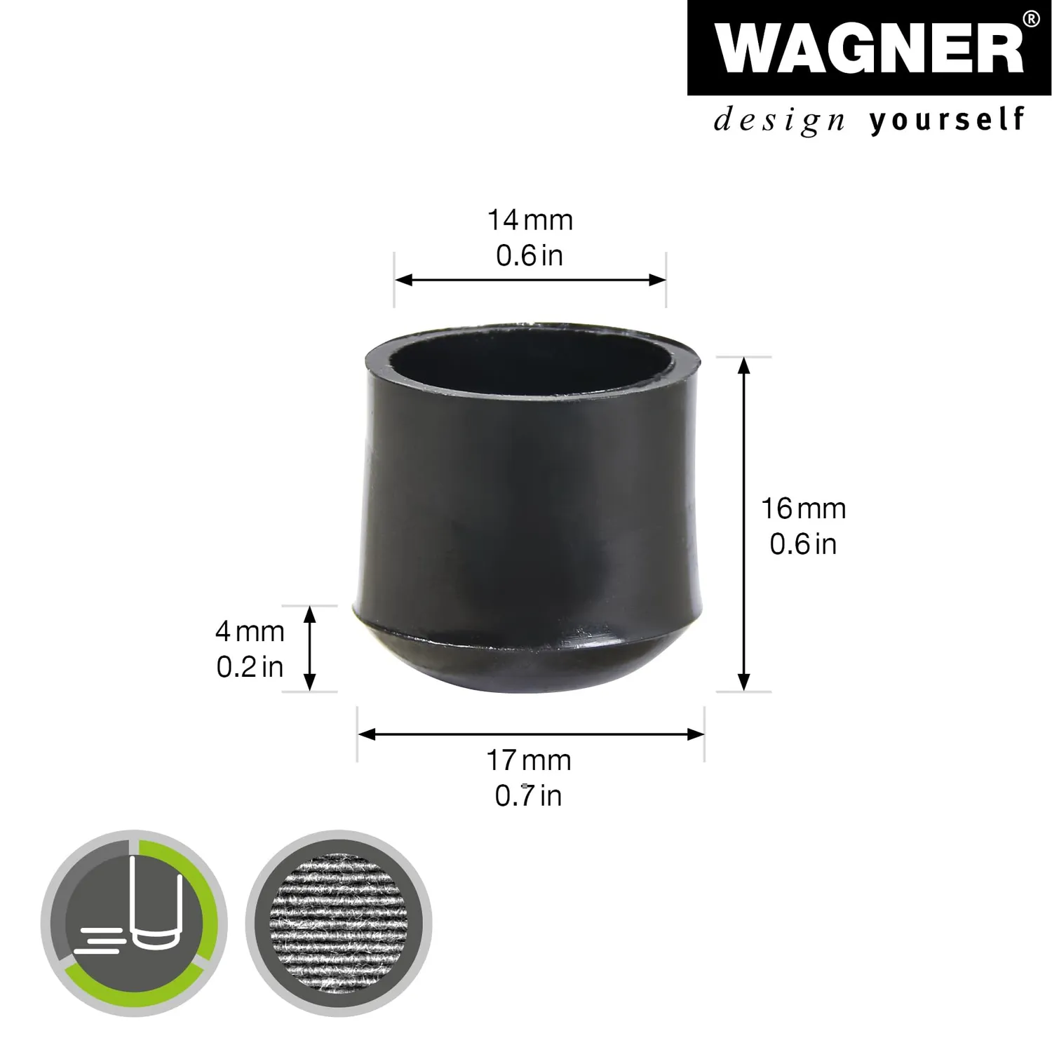 Wagner 15061499 EH 0614 tappi tubi acciaio tondi 4 pezzi