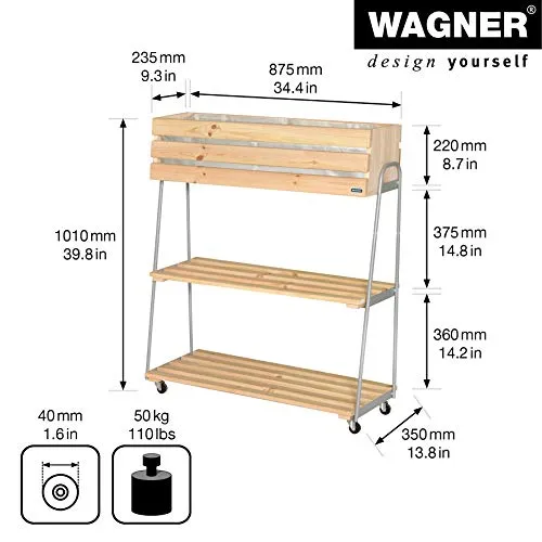 WAGNER GreenFAMILY GreenRACK aiuola rialzata 87x103 cm legno