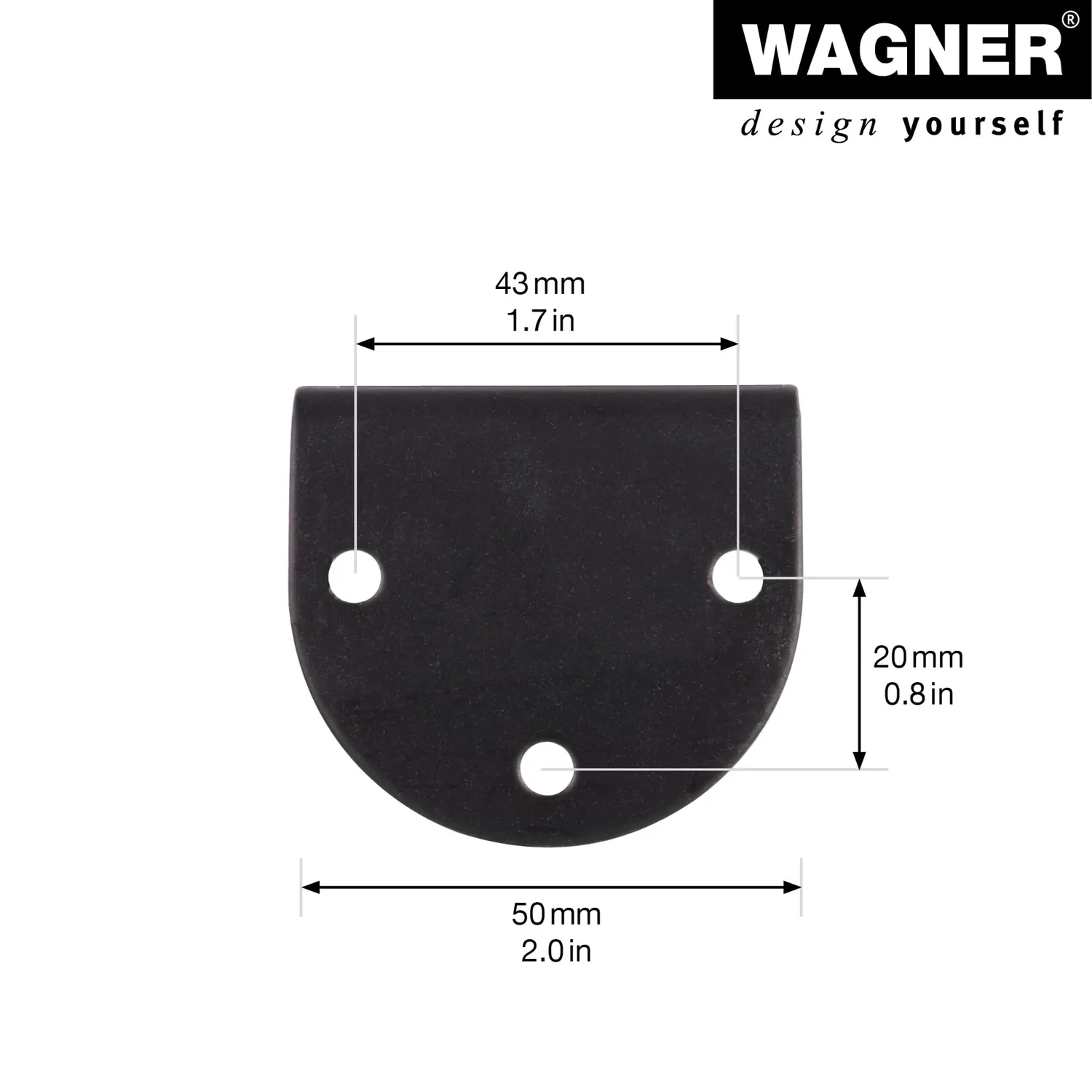 Wagner Z-Style 12012301 gamba mobili nera 12 cm