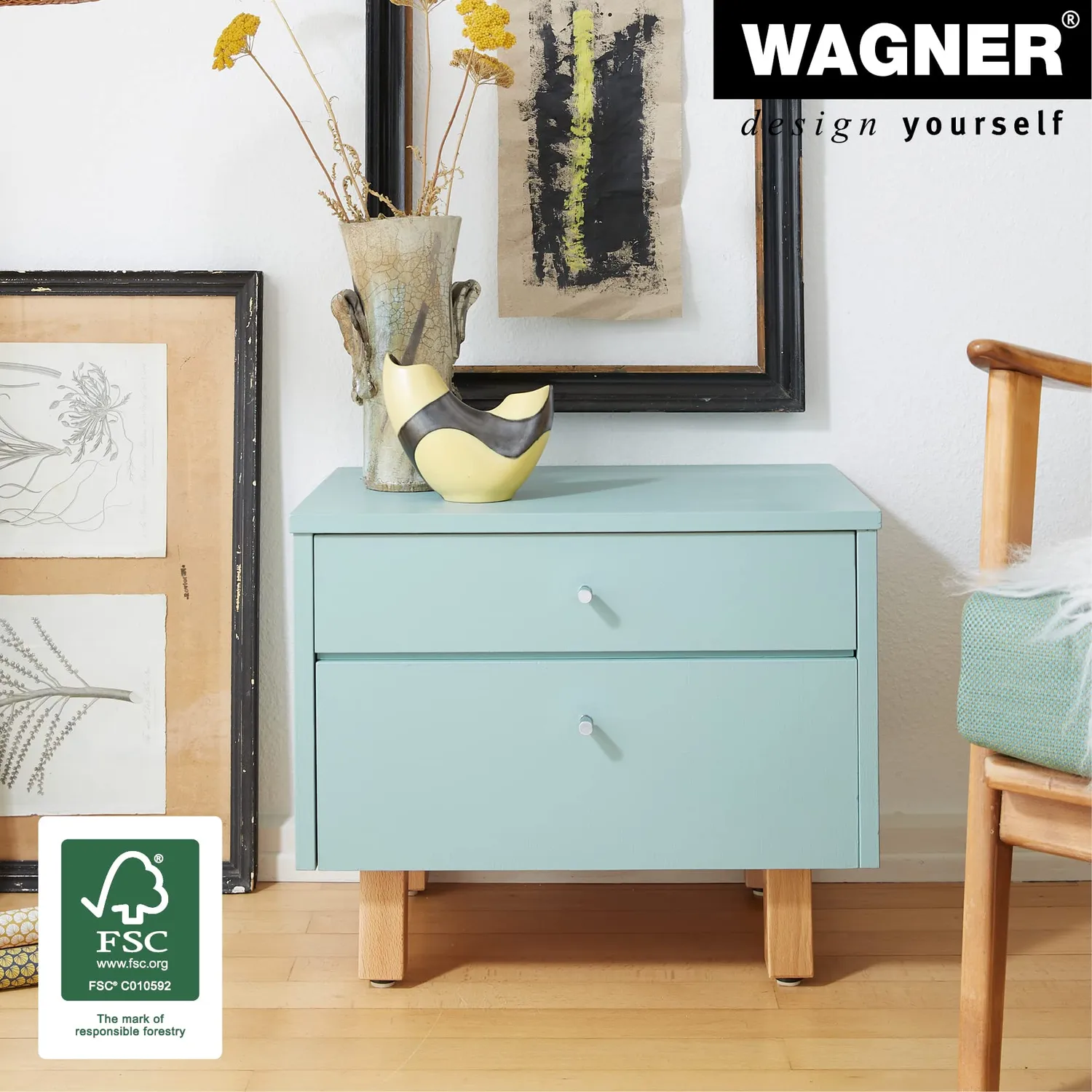 Wagner Design ST 7810 gamba per mobili faggio quadrata 100 mm