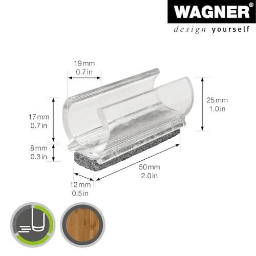 Wagner 15069299 feltrini tubi tondi 4 pezzi trasparenti