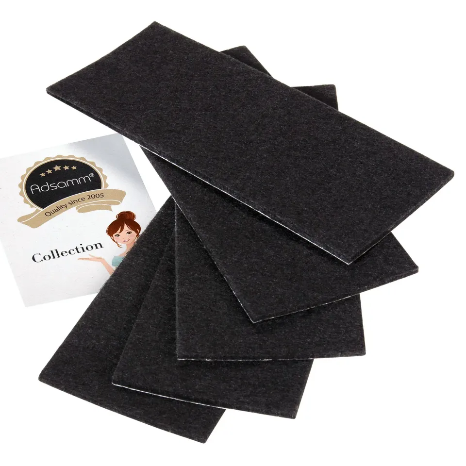 Adsamm Fogli Feltro Autoadesivo 80x180 mm Nero 5 Pezzi 3,5 mm