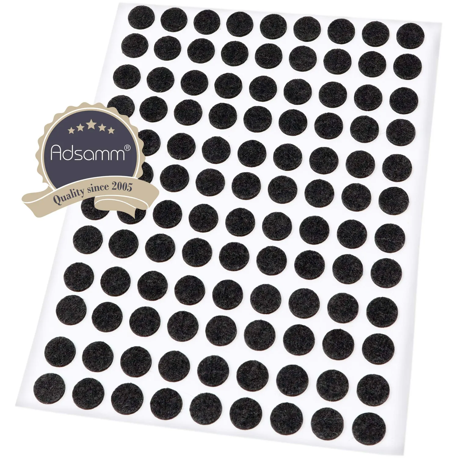 Adsamm Feltrini Autoadesivi Ø 10 mm Nero 108 Pezzi Ultrasottili