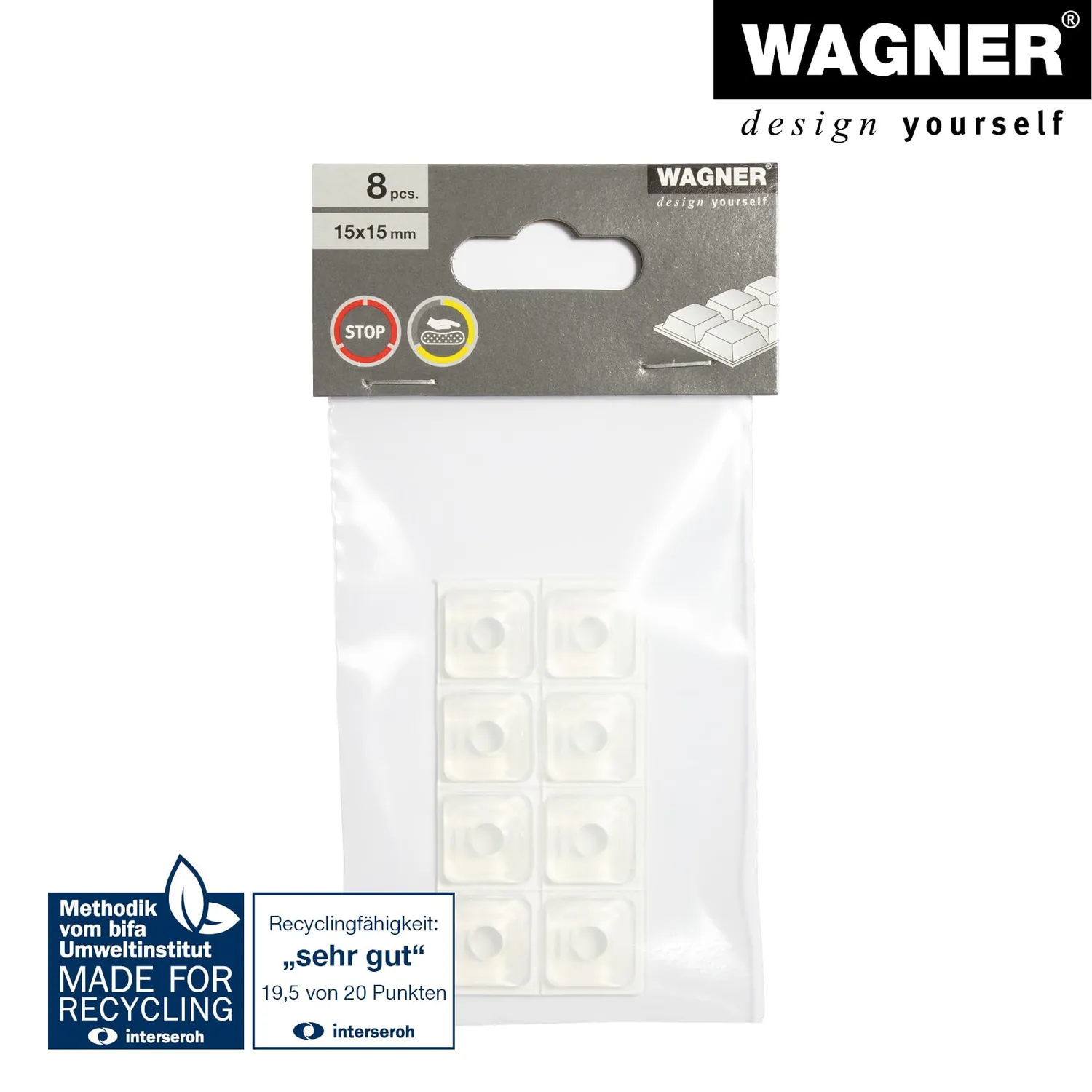 Wagner 15311599 paracolpi trasparenti 8 pezzi 15 mm