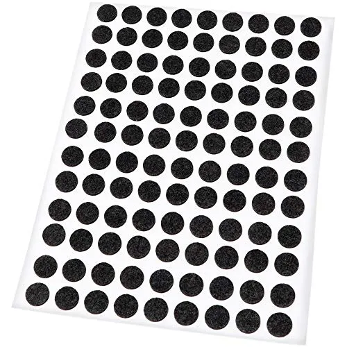 Adsamm Feltrini Autoadesivi Ø 10 mm Nero 108 Pezzi Ultrasottili