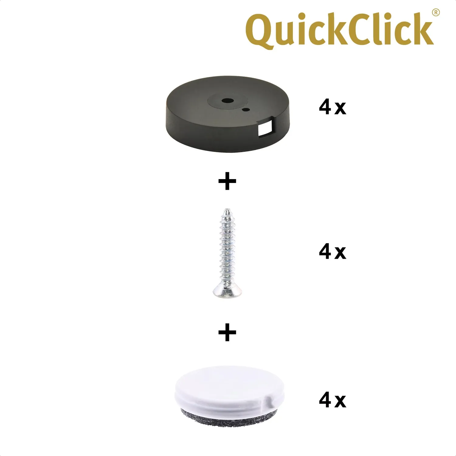 Wagner QuickClick 15781099 feltrini avvitare Ø30 mm 4 pezzi Duo