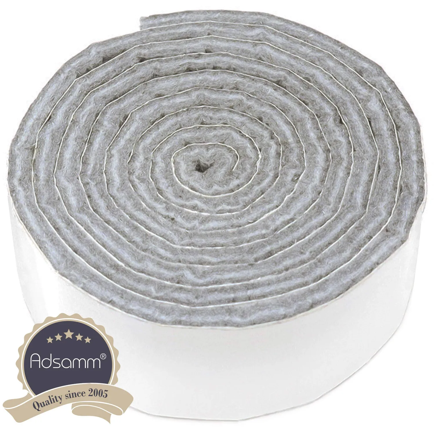 Adsamm 24x1000 mm nastro feltro autoadesivo grigio spessore 3,5 mm